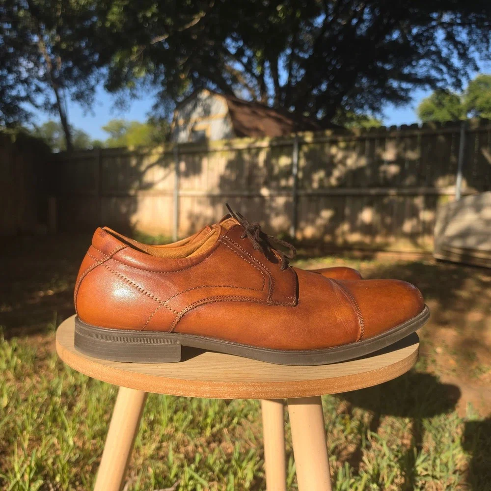 Florsheim Mens Cognac Brown Leather Cap Toe Oxford Comforttech Shoes sz 13EEE